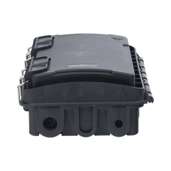Caja de Distribución de Fibra Óptica, Hasta 96 Empalmes, Exterior IP65, Color Negro