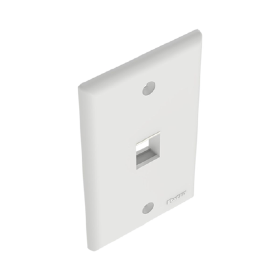 Placa de Pared Vertical, Salida Para 1 Puerto Keystone, Color Blanco