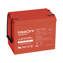 Batería 12 V / 75 Ah / UL / Tecnología AGM-VRLA / Vida útil promedio de 5 años / Retardo a la flama / Para uso en equipo electrónico, Alarmas de Intrusión / Incendio/ Control de acceso / Video Vigilancia / T2