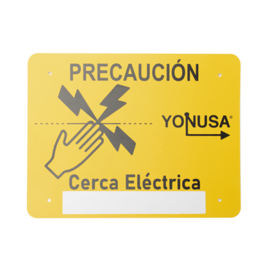 Letrero de PRECAUCION para cercas electrificadas (21.8 x 17 cm)