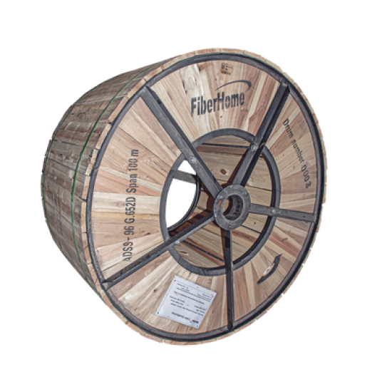 Carrete de 4 km de Fibra Óptica Aérea (ADSS) G.652D, Monomodo de 96 Hilos, Exterior, Span 200, Loose Tube