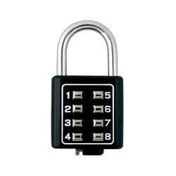 Candado Digital de Combinación M35 / No Requiere Llave / Combinación única integrada por 4 dígitos / Color Negro.