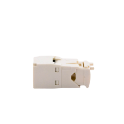 Conector Jack RJ45 Estilo TG, Mini-Com, Categoría 6, de 8 posiciones y 8 cables, Color Blanco Mate