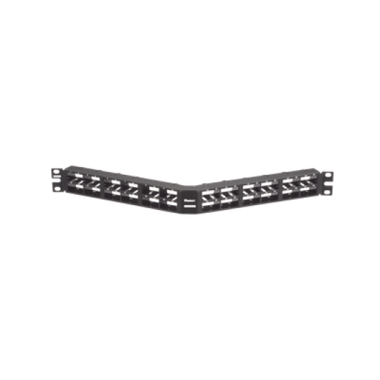 Panel de Parcheo Modular Mini-Com (Sin Conectores), Angulado, Sin Blindaje, Alta Densidad, de 48 puertos, 1UR