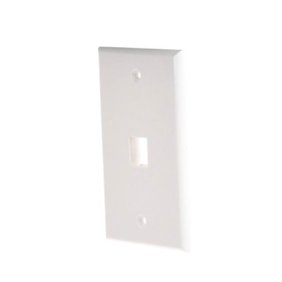 Placa de pared de 1 puerto, Keystone, Color Blanco 