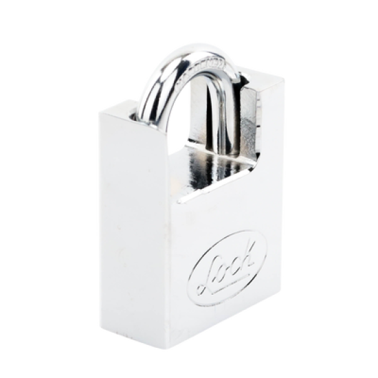 Candado de acero con Guarda Anti Palanca/ Acabado en Cromo Satinado / Doble Cerrojo / Medida 40 mm/ Nivel de seguridad 7/ 4 Llaves Abloy.