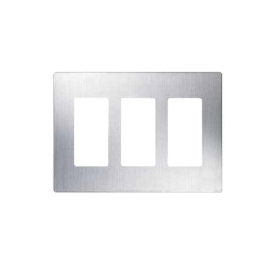 Placa de pared 3 espacio, para atenuador (dimmer), switch ó control remoto PICO inalámbrico.