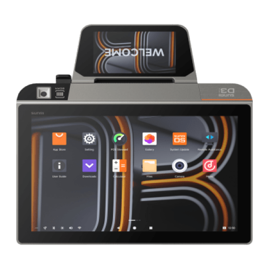 Terminal de Escritorio Inteligente SUNMI D3 MINI / Procesador Qualcomm Hexa-Core 2.4 GHz / 3 GB RAM + 32 GB ROM / Pantalla Principal 10.1