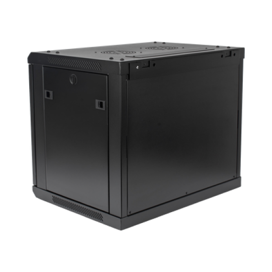 Gabinete PRECISION, Con Puerta Perforada, de 19in, 9UR, 450mm de Profundidad, Color Negro