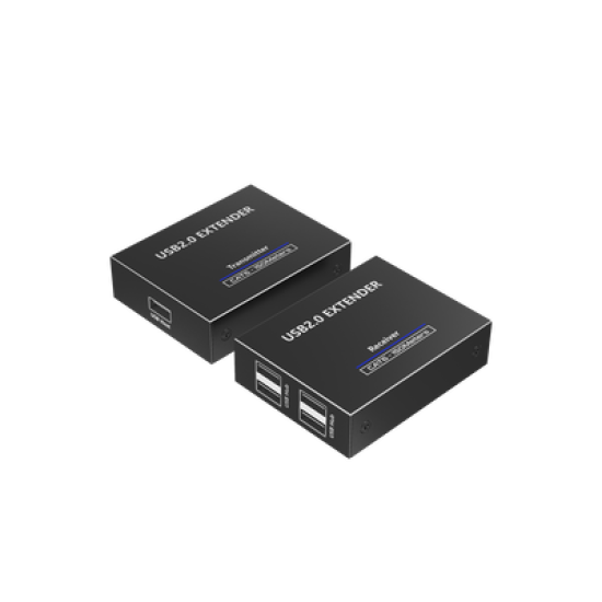 Kit EXTENSOR USB 2.0 de 4 Puertos para Distancias de Hasta  150 m / Soporta USB 2.0, USB 1.1 y USB 1.0 / UTP Cat 5e/6/6a/7 / Soporta Switch Gigabit / Ideal para Cámaras WEB, Impresoras, Escáner, Memorias, Mouse, etc.