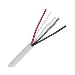 Bobina de Cable 305 Metros: 4 x 22 AWG, Color Blanco, CM, Para Sistemas de Seguridad y Alarmas