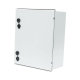 Gabinete de Poliéster IP65 Uso en Intemperie (400 x 500 x 200 mm) con Placa Trasera Interior de Plástico (Incluye Chapa y Llave).