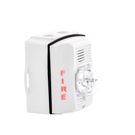 Sirena con Lámpara Estroboscópica para Exterior / a 2 Hilos / Configuración Estroboscópica Seleccionable / Color Blanco 