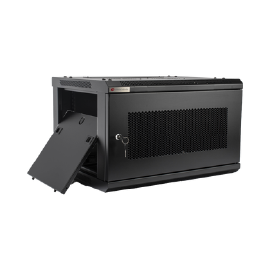 Gabinetes PRECISION, Con Puerta Perforada, de 19in, 6UR, 450mm de Profundidad, Color Negro
