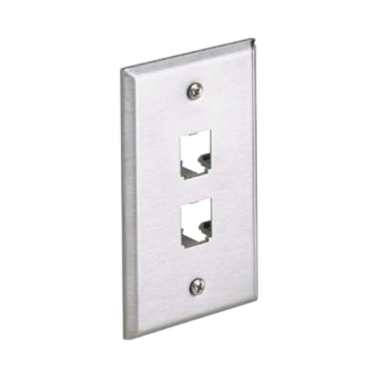 Placa de Pared Vertical, de Acero Inoxidable, Salida Para 2 Puertos Mini-Com