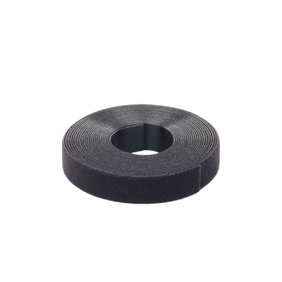 Rollo de Cinta de Contacto, de 15 Pies (4.5m) de Largo, 19.1 mm de Ancho, Color Negro