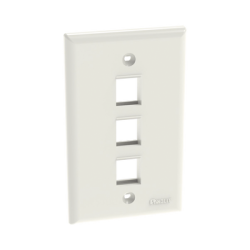Placa de Pared Vertical, Salida Para 3 Puertos Keystone, Color Blanco Mate