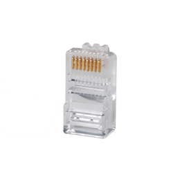 Plug RJ45 Cat5e, Para Cable UTP Calibre 22 a 26 AWG, Chapado en Oro de 50 micras