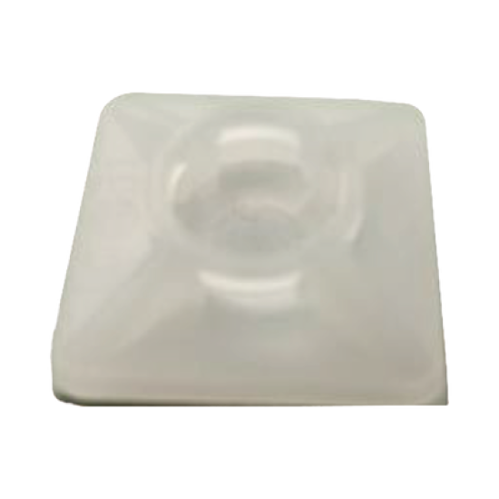  Base Autoadherible para Cinchos Práctica y Eficiente para la Organización y Fijación de Cables, Fabricada en Nylon Resistente y de Color Natural con una Medida de 19x19 mm, Paquete con 100 Piezas (4210-00001)