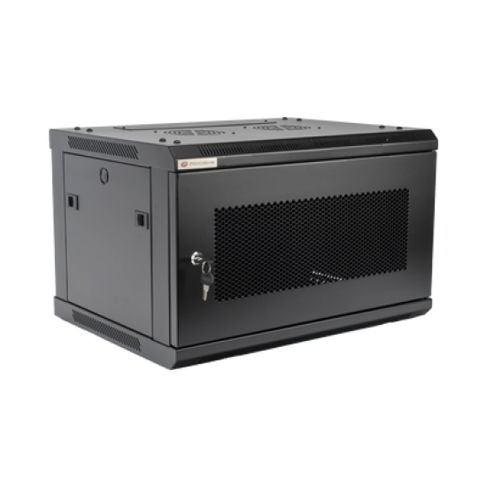 Gabinetes PRECISION, Con Puerta Perforada, de 19in, 6UR, 450mm de Profundidad, Color Negro