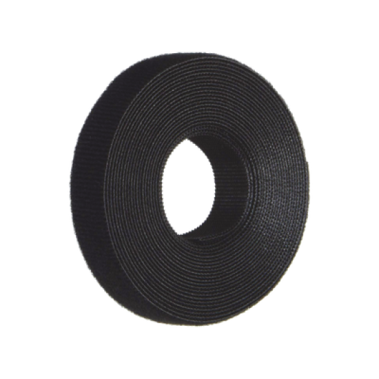 Rollo de Cinta de Contacto, de 15 Pies (4.5m) de Largo, 19.1 mm de Ancho, Color Negro