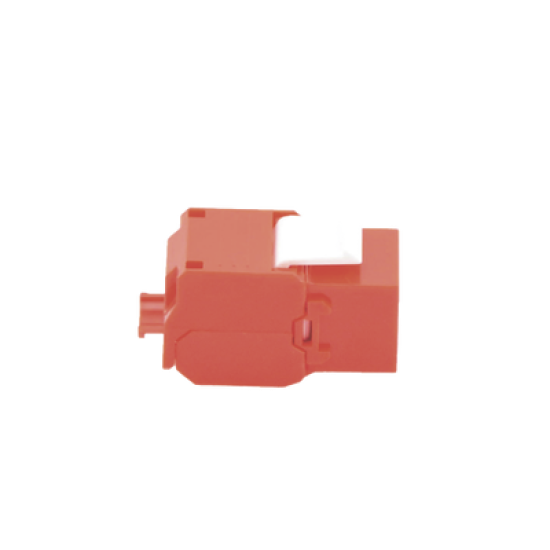 Módulo Jack Keystone Cat5e (toolless), con terminación en ángulo 180 º Color Rojo, Compatible con Faceplate y Patchpanel Linkedpro