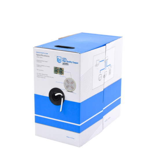 Bobina de cable de 305 m, Cat5e, para intemperie, sin blindar, color blanco, UL, para aplicaciones en CCTV, redes de datos. 