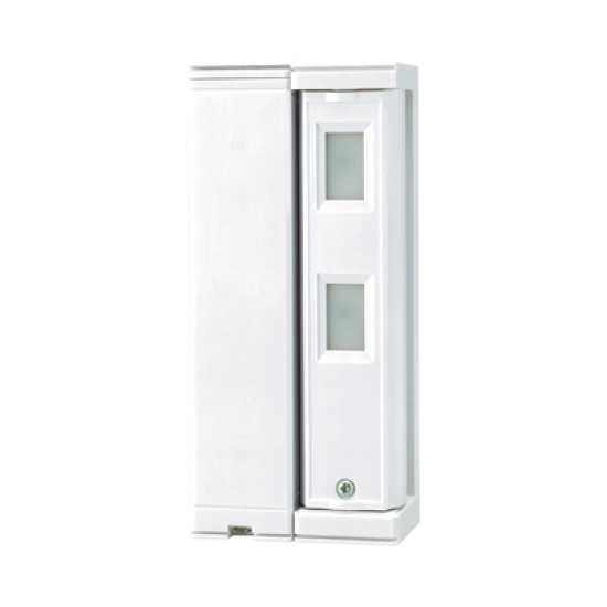 Sensor de Movimiento / Tipo Cortina / Ajuste de detección 2m o 5m / 100% Exterior / Inalambrico (Alimentación)/Compatible con cualquier panel de alarma / Proteja fachadas, puertas, ventanas, balcones y mas!