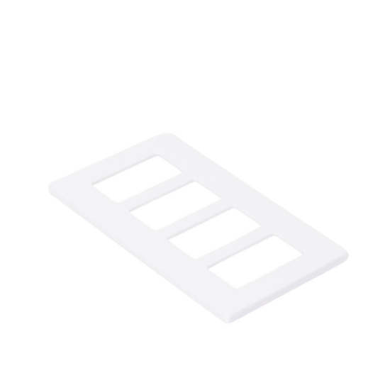 Placa de pared 4 espacios, color blanco, para atenuador (dimmer), switch ó control remoto PICO inalámbrico
