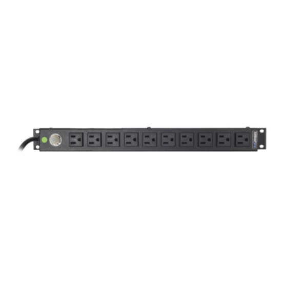 Tomacorriente Horizontal (PDU) de 10 Contactos (NEMA 5-15R) Rack 19