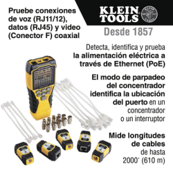 Probador Scout™ Pro 3 con kit de transmisores remotos Test-n-Map™ (Inspección PoE)
