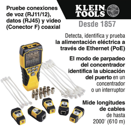 Probador Scout™ Pro 3 con kit de transmisores remotos Test-n-Map™ (Inspección PoE)