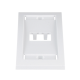 Placa de Pared Vertical Ejecutiva, Salida Para 2 Puertos Mini-Com, Con Espacios Para Etiquetas, Color Blanco
