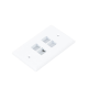 Placa de Pared Vertical, Salida Para 4 Puertos Keystone, Color Blanco 