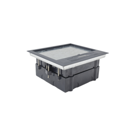 Caja de piso para dos módulos universales (Socket M2), para alimentación eléctrica y redes de datos (11000-33401) No incluye faceplates  