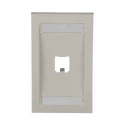 Placa de Pared Vertical Ejecutiva, Salida Para 1 Puerto Mini-Com, Con Espacios Para Etiquetas, Color Blanco Mate