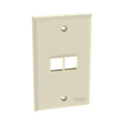 Placa de Pared Vertical, Salida Para 2 Puertos Keystone, Color Marfil