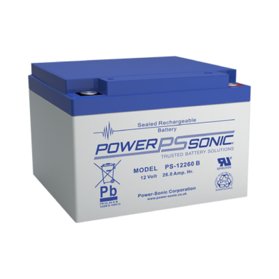 Batería 12V, 26AH, Para Respaldo, Tecnologías AGM/VRLA, 5 Años Vida Útil, Terminales M5, Reconocida UL  