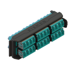 Placa Acopladora LightVerse, 12 Conectores Dúplex LC/UPC, Acepta hasta 24 fibras Multimodo OM3 y OM4  (No Shuttered)