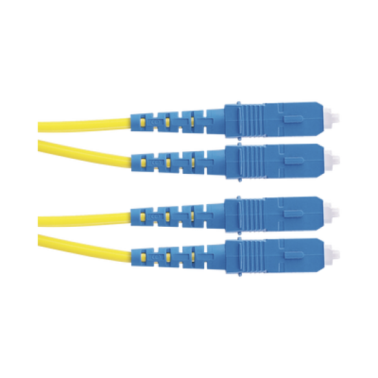 Jumper de Fibra Optica Monomodo 9/125 OS2, SC-SC Duplex, OFNR (Riser), Color Amarillo, 2 Metros