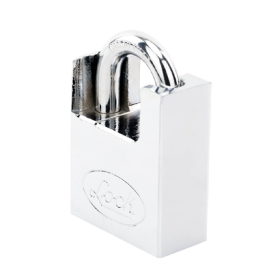 Candado de acero con Guarda Anti Palanca/ Acabado en Cromo Satinado / Doble Cerrojo / Medida 40 mm/ Nivel de seguridad 7/ 4 Llaves Abloy.