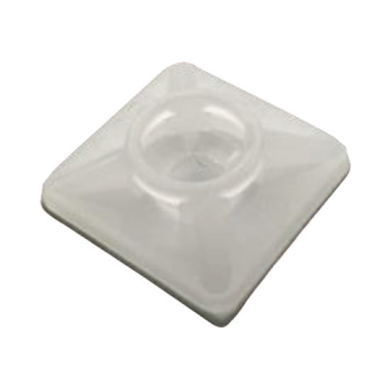  Base Autoadherible para Cinchos Práctica y Eficiente para la Organización y Fijación de Cables, Fabricada en Nylon Resistente y de Color Natural con una Medida de 19x19 mm, Paquete con 100 Piezas (4210-00001)