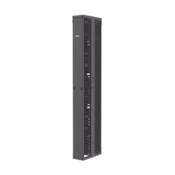 Organizador Vertical PatchRunner™, Doble (Frontal y Posterior), Para Rack Abierto de 45 Unidades, 8in de Ancho, Color Negro