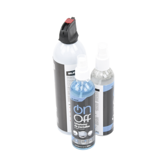 Kit de Limpieza, incluye 4 productos especializados en limpieza de pantallas y superficies, equipo de cómputo y electrónicos 