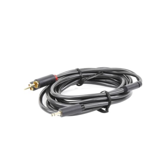 Cable Adaptador de 3.5mm Macho a 2 RCA Macho / 3 Metros / Color Gris / Blindaje Múltiple / ABS / Alta Calidad 