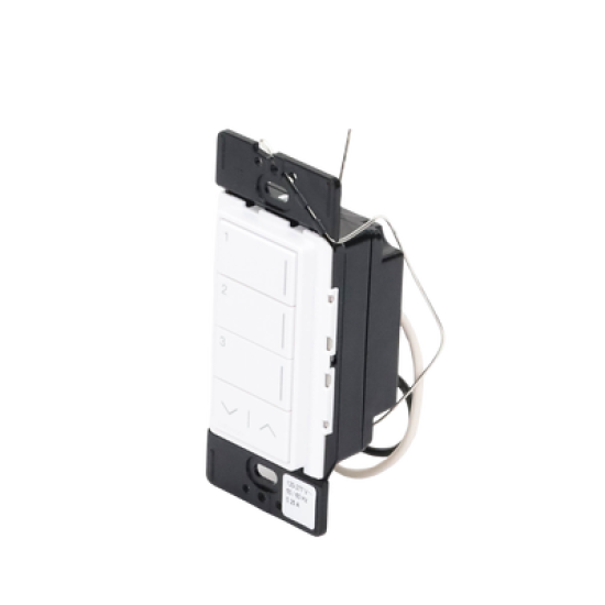 (RadioRa3) Botonera Sunnata Blanco 3 escenas y 2 botones subir/bajar para Radio RA3, programe escenas diferentes en cada botón.