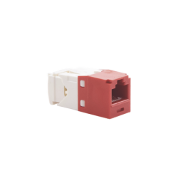 Conector Jack RJ45 Estilo TG, Mini-Com, Categoría 6, de 8 posiciones y 8 cables, Color Rojo