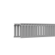 Canaleta Ranurada de PVC con Tapa, Tipo F, 108 mm de Ancho, 104.1 mm de Alto y 2 m de Largo, Color Gris