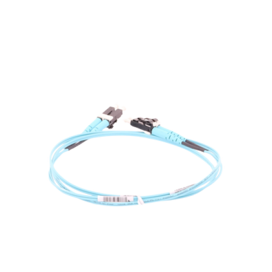 Jumper de Fibra Optica Multimodo 50/125 OM3, LC-LC Duplex, OFNR (Riser), Color Aqua, 1 Metro