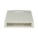 Caja de Montaje en Superficie, Con Accesorio para Resguardo de Fibra Óptica, Para 6 Módulos Mini-Com, Color Blanco Mate